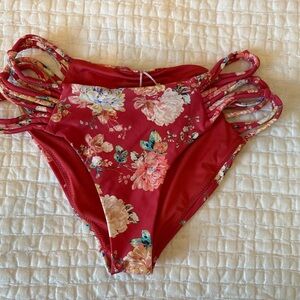 O'Neill Red Floral Bikini Bottom